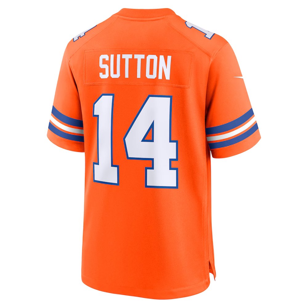 Men's Denver Broncos Courtland Sutton Orange Mile High Collection 1977 Throwback Player Game Jersey Men's Denver Broncos Courtland Sutton Orange Mile High Collection 1977 Throwback Player Game Jersey