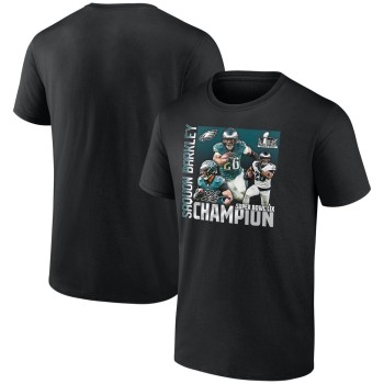 Men's Philadelphia Eagles #26 Saquon Barkley Black Super Bowl LIX Champions T-Shirt Men's Philadelphia Eagles #26 Saquon Barkley Black Super Bowl LIX Champions T-Shirt