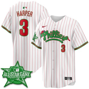 Men's Philadelphia Phillies #3 Bryce Harper White 2026 MLB All-Star Jersey Men's Philadelphia Phillies #3 Bryce Harper White 2026 MLB All-Star Jersey