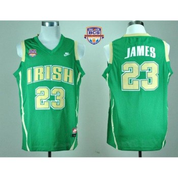 Fighting Irish #23 Lebron James Green Basketball 2013 BCS National Championship Stitched NCAA Jersey Fighting Irish #23 Lebron James Green Basketball 2013 BCS National Championship Stitched NCAA Jersey