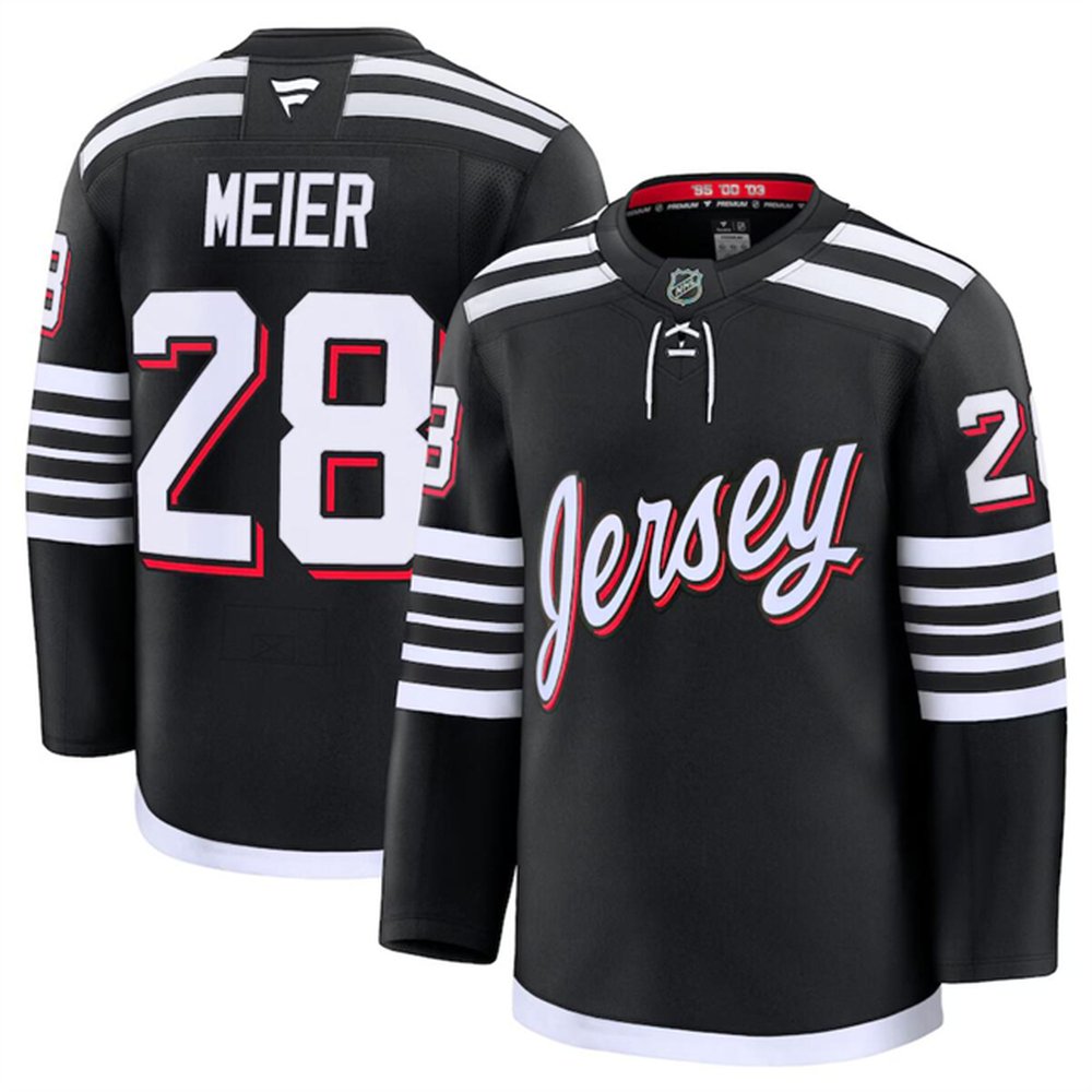 Youth New Jersey Devils #28 Timo Meier Black 2024-25 Alternate Stitched Hockey Jersey