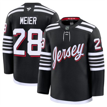 Youth New Jersey Devils #28 Timo Meier Black 2024-25 Alternate Stitched Hockey Jersey Youth New Jersey Devils #28 Timo Meier Black 2024-25 Alternate Stitched Hockey Jersey