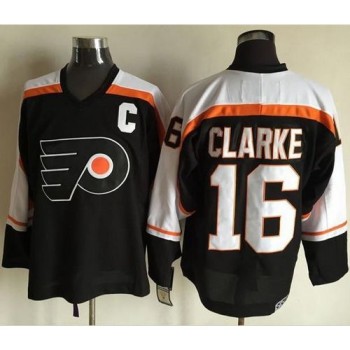 Flyers #16 Bobby Clarke Black CCM Throwback Stitched NHL Jersey Flyers #16 Bobby Clarke Black CCM Throwback Stitched NHL Jersey