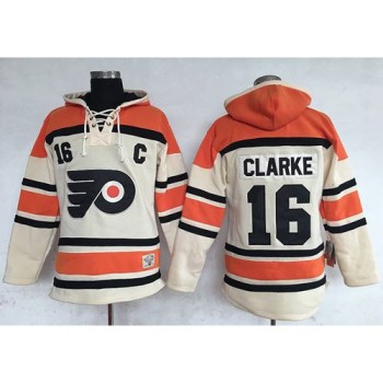 Flyers #16 Bobby Clarke Cream Sawyer Hooded Sweatshirt Stitched NHL Jersey Flyers #16 Bobby Clarke Cream Sawyer Hooded Sweatshirt Stitched NHL Jersey