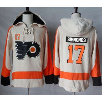 Flyers #17 Wayne Simmonds Cream Sawyer Hooded Sweatshirt Stitched NHL Jersey Flyers #17 Wayne Simmonds Cream Sawyer Hooded Sweatshirt Stitched NHL Jersey