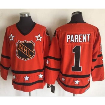 Flyers #1 Bernie Parent Orange All Star CCM Throwback Stitched NHL Jersey Flyers #1 Bernie Parent Orange All Star CCM Throwback Stitched NHL Jersey