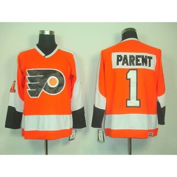 Flyers #1 Bernie Parent Orange CCM Throwback Stitched NHL Jersey Flyers #1 Bernie Parent Orange CCM Throwback Stitched NHL Jersey