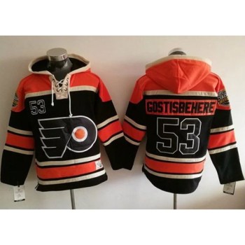Flyers #53 Shayne Gostisbehere Black Sawyer Hooded Sweatshirt Stitched NHL Jersey Flyers #53 Shayne Gostisbehere Black Sawyer Hooded Sweatshirt Stitched NHL Jersey