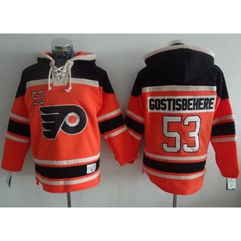 Flyers #53 Shayne Gostisbehere Orange Sawyer Hooded Sweatshirt Stitched NHL Jersey Flyers #53 Shayne Gostisbehere Orange Sawyer Hooded Sweatshirt Stitched NHL Jersey