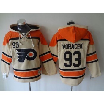 Flyers #93 Jakub Voracek Cream Sawyer Hooded Sweatshirt Stitched NHL Jersey Flyers #93 Jakub Voracek Cream Sawyer Hooded Sweatshirt Stitched NHL Jersey
