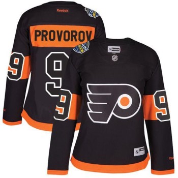 Flyers #9 Ivan Provorov Black 2017 Stadium Series Women's Stitched NHL Jersey Flyers #9 Ivan Provorov Black 2017 Stadium Series Women's Stitched NHL Jersey