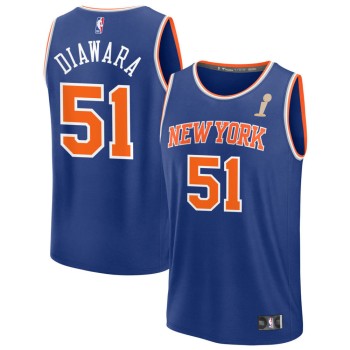 Men's New York Knicks #51 Mohamed Diawara Blue 2026 NBA Finals Champions Fast Break Icon Edition Jersey