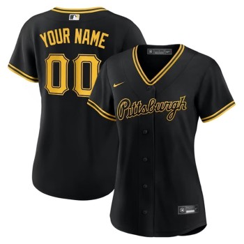 Women's Pittsburgh Pirates Black Stitched Baseball Custom Jersey Women's Pittsburgh Pirates Black Stitched Baseball Custom Jersey