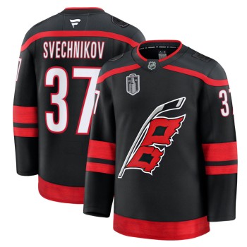 Men's Carolina Hurricanes #37 Andrei Svechnikov Black 2026 Stanley Cup Final Home Premium Jersey