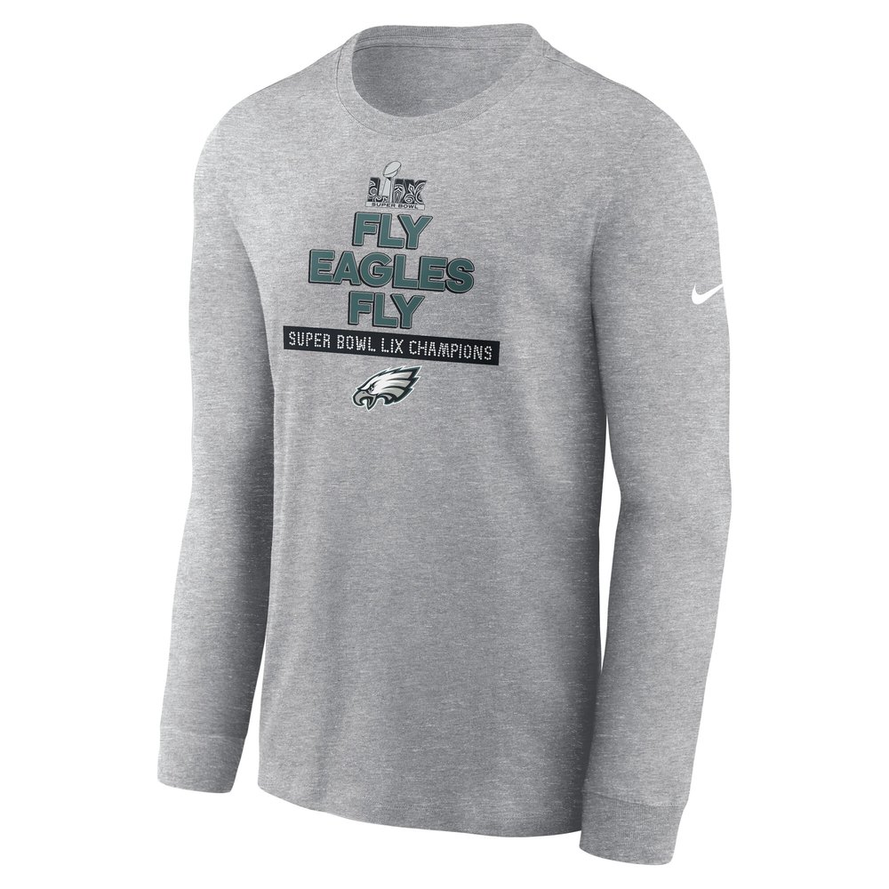 Men's Philadelphia Eagles Heather Gray Super Bowl LIX Champions Local Long Sleeve T-Shirt Men's Philadelphia Eagles Heather Gray Super Bowl LIX Champions Local Long Sleeve T-Shirt