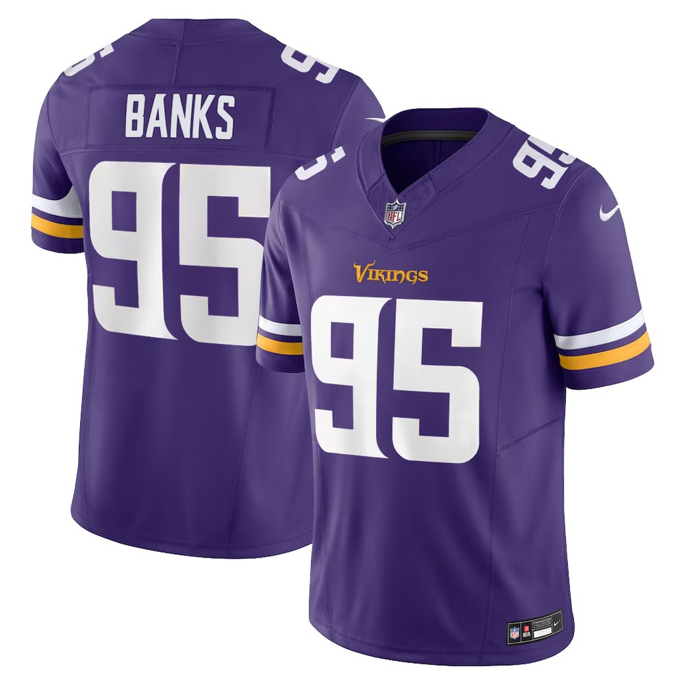 Men's Minnesota Vikings #95 Caleb Banks Purple 2026 NFL Draft Vapor F.U.S.E. Limited Jersey Men's Minnesota Vikings #95 Caleb Banks Purple 2026 NFL Draft Vapor F.U.S.E. Limited Jersey