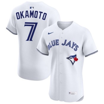 Men's Toronto Blue Jays #7 Kazuma Okamoto Nike White Home Replica Jersey Men's Toronto Blue Jays #7 Kazuma Okamoto Nike White Home Replica Jersey