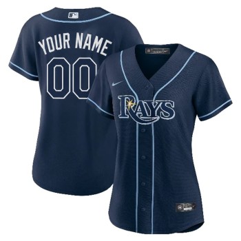Women's Tampa Bay Rays Nike Navy Stitched Baseball Custom Jersey Women's Tampa Bay Rays Nike Navy Stitched Baseball Custom Jersey