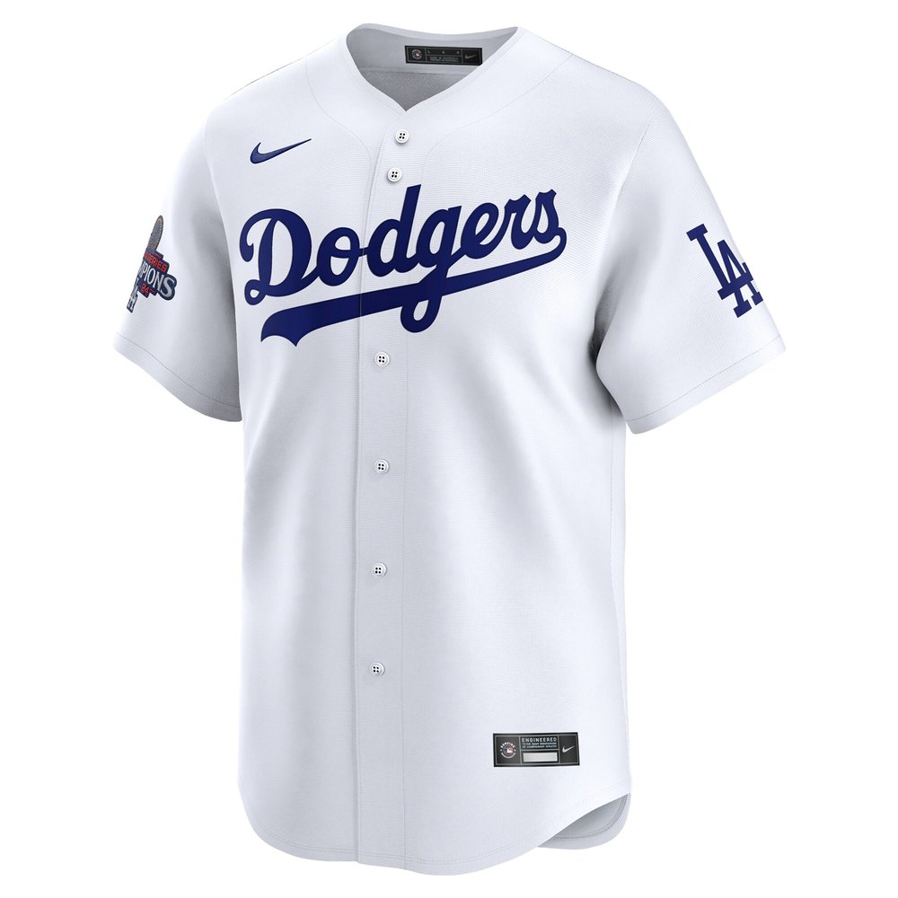 Men's Los Angeles Dodgers White 2024 World Series Champions Home Limited Jersey Men's Los Angeles Dodgers White 2024 World Series Champions Home Limited Jersey