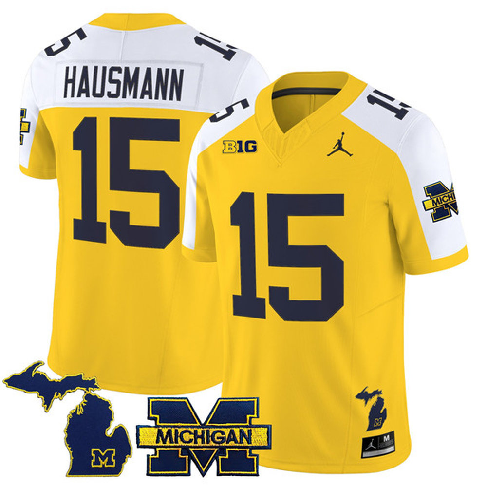 Men's Michigan Wolverines #15 Ernest Hausmann Yellow Alternate 2025 Vapor F.U.S.E. Limited Jersey Men's Michigan Wolverines #15 Ernest Hausmann Yellow Alternate 2025 Vapor F.U.S.E. Limited Jersey