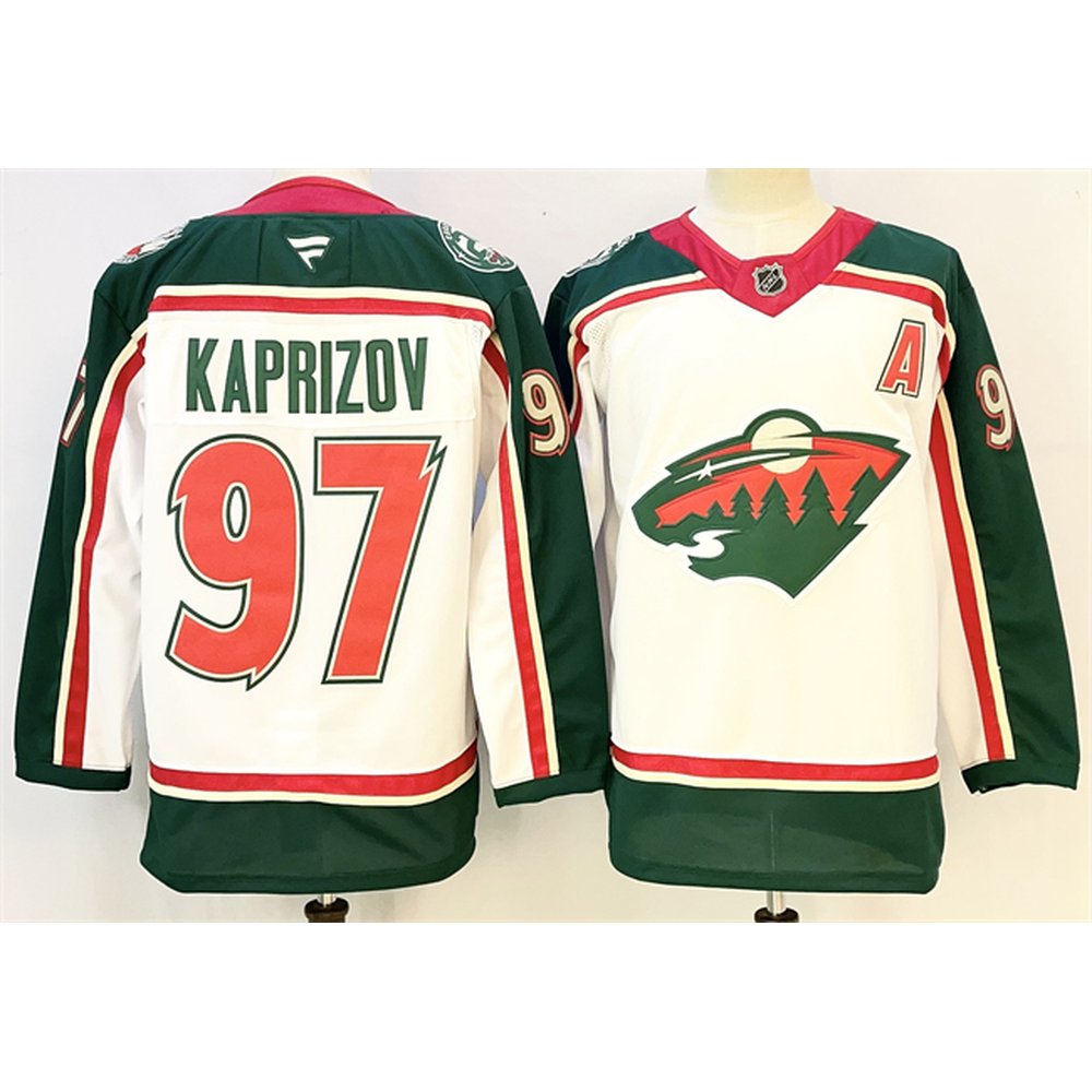 Men's Minnesota Wild #97 Kirill Kaprizov White 2025 With A Patch 25th Anniversary Stitched Hockey Premium Jersey Men's Minnesota Wild #97 Kirill Kaprizov White 2025 With A Patch 25th Anniversary Stitched Hockey Premium Jersey