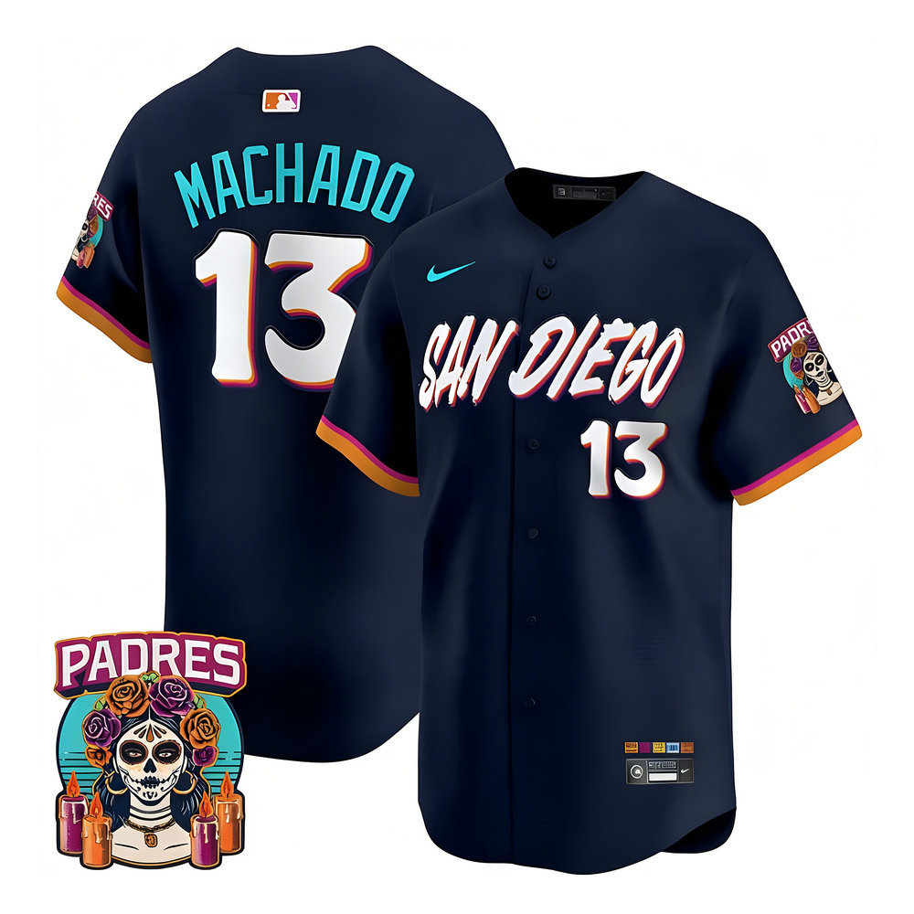 Youth San Diego Padres #13 Menny Machado Navy 2026 City Connect Stitched Jersey-Button Up Youth San Diego Padres #13 Menny Machado Navy 2026 City Connect Stitched Jersey-Button Up