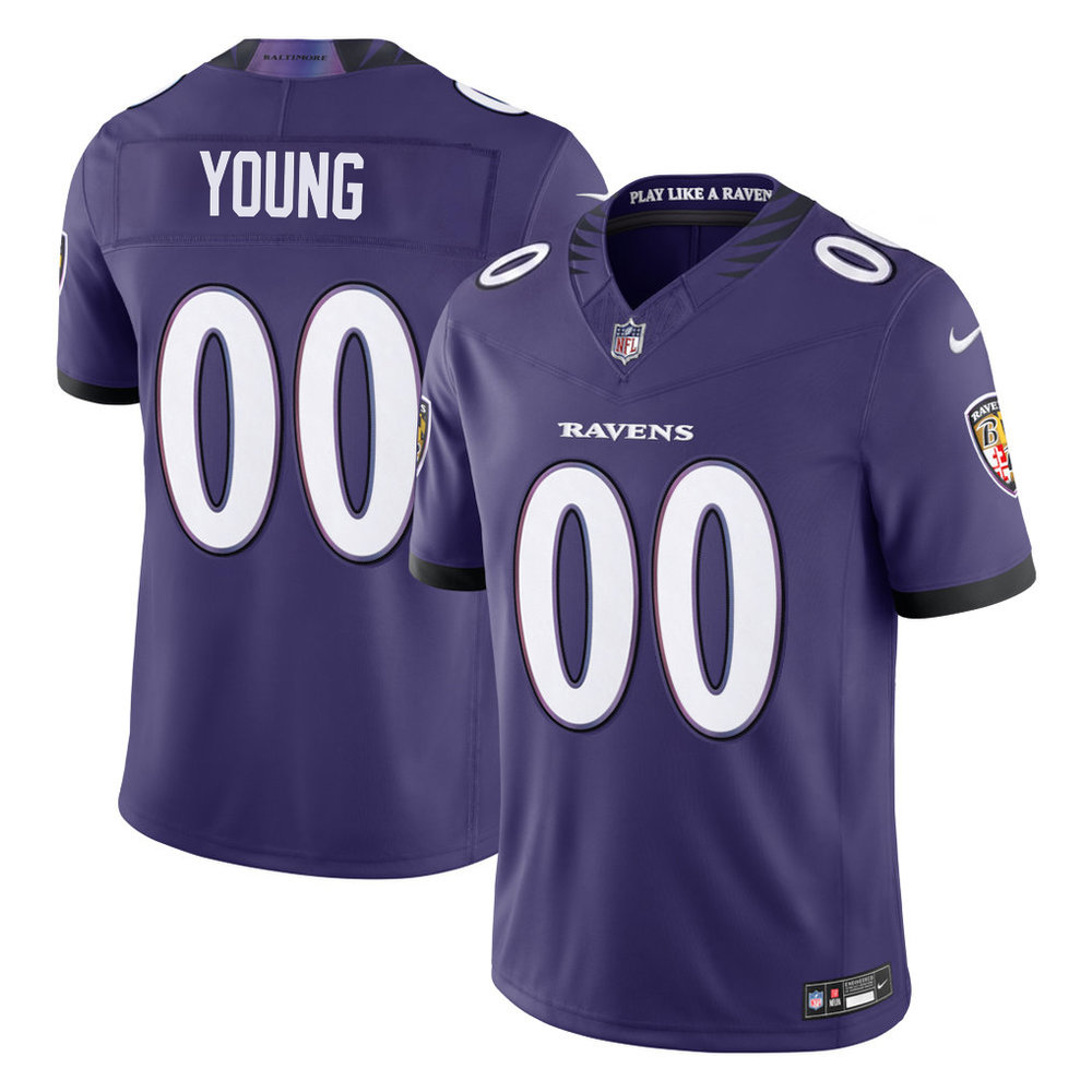 Men's Baltimore Ravens Zion Young Purple 2026 NFL Draft Vapor F.U.S.E. Limited Jersey Men's Baltimore Ravens Zion Young Purple 2026 NFL Draft Vapor F.U.S.E. Limited Jersey