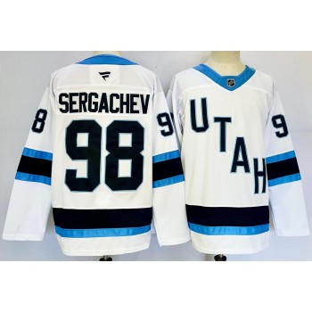 Men's Utah Mammoth #98 Mikhail Sergachev White 2024-25 Stitched Premium Jersey