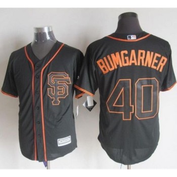 Giants #40 Madison Bumgarner Black Alternate New Cool Base Stitched MLB Jersey
