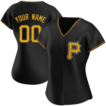 Women's Pittsburgh Pirates Black Stitched Baseball Custom Jersey Women's Pittsburgh Pirates Black Stitched Baseball Custom Jersey