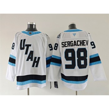 Youth Utah Mammoth #98 Mikhail Sergachev White 2025 Stitched Jersey