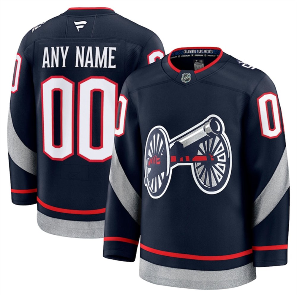 Youth Columbus Blue Jackets Custom Navy 2024-25 Stitched Hockey Jersey