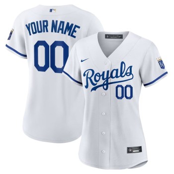 Women's Kansas City Royals White Alternate Limited Custom Jersey Women's Kansas City Royals White Alternate Limited Custom Jersey