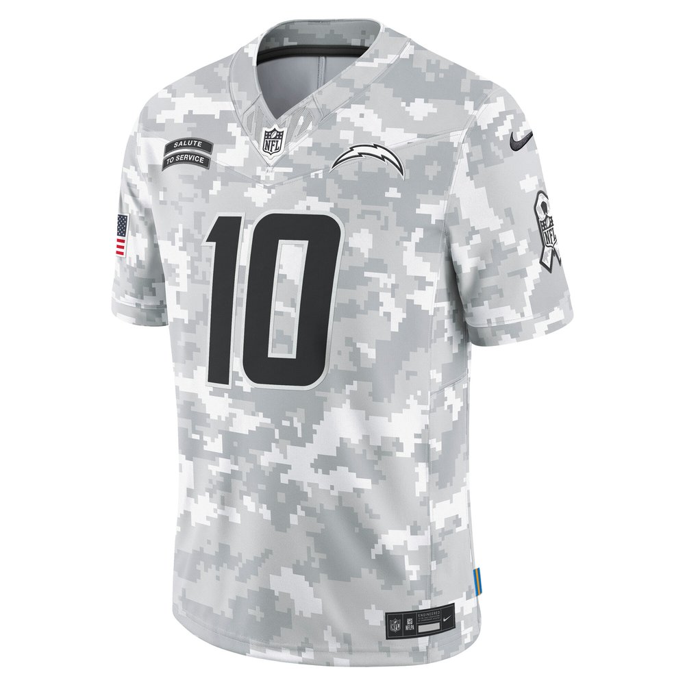 Men's Los Angeles Chargers Justin Herbert Arctic Camo 2024 Salute to Service Limited Jersey