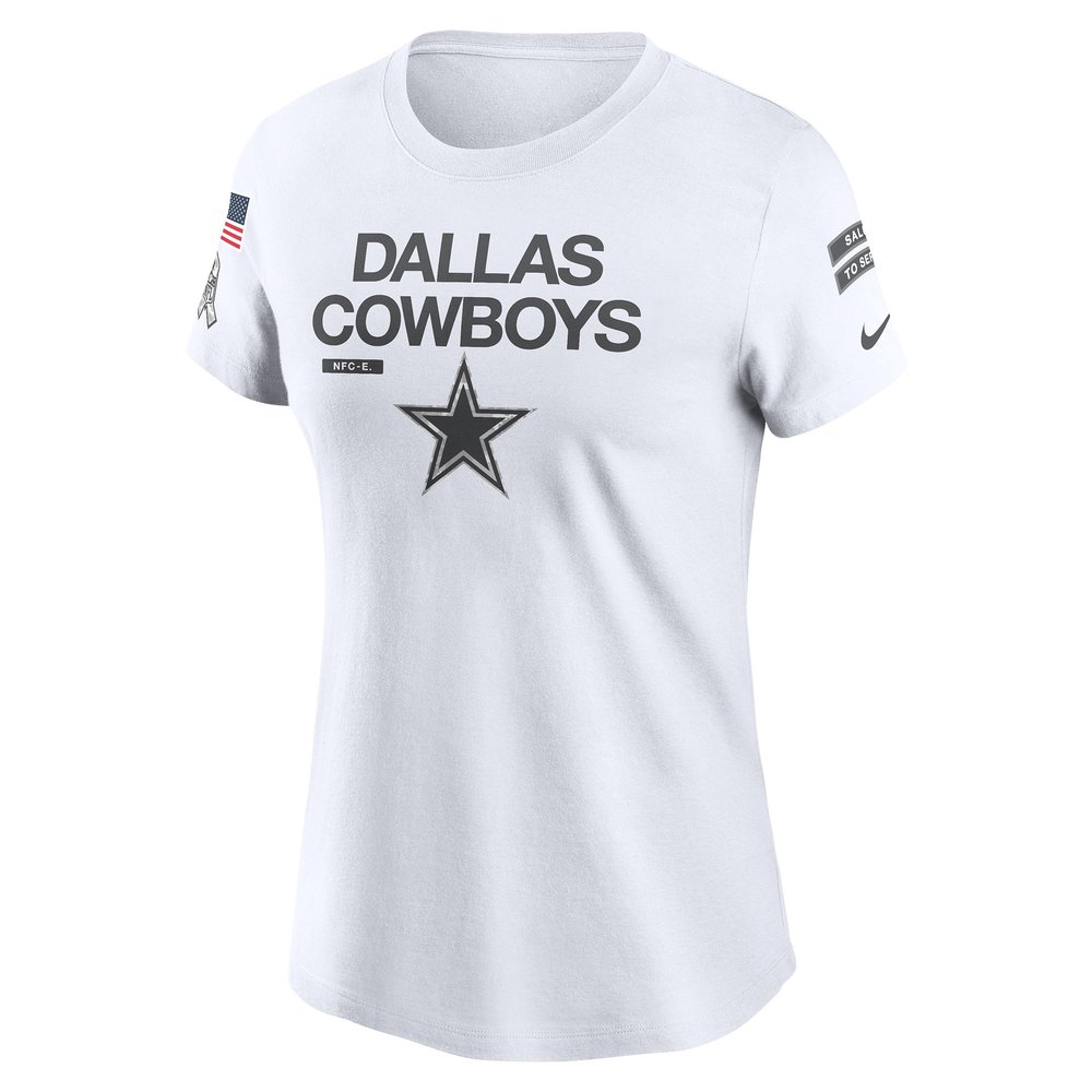 Women's Dallas Cowboys  White 2024 Salute To Service Legend Performance T-Shirt