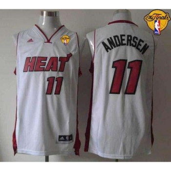 Heat #11 Chris Andersen White Finals Patch Stitched NBA Jersey