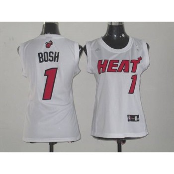 Heat #1 Chris Bosh White Women Fashion Stitched NBA Jersey Heat #1 Chris Bosh White Women Fashion Stitched NBA Jersey