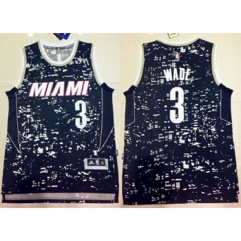 Heat #3 Dwyane Wade Black City Light Stitched NBA Jersey Heat #3 Dwyane Wade Black City Light Stitched NBA Jersey