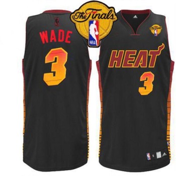 Heat #3 Dwyane Wade Black Finals Patch Stitched NBA Vibe Jersey Heat #3 Dwyane Wade Black Finals Patch Stitched NBA Vibe Jersey