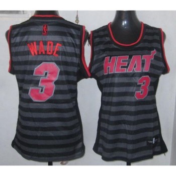 Heat #3 Dwyane Wade Black/Grey Women's Groove Stitched NBA Jersey Heat #3 Dwyane Wade Black/Grey Women's Groove Stitched NBA Jersey