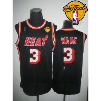 Heat #3 Dwyane Wade Black Hardwood Classics Nights Finals Patch Stitched NBA Jersey Heat #3 Dwyane Wade Black Hardwood Classics Nights Finals Patch Stitched NBA Jersey