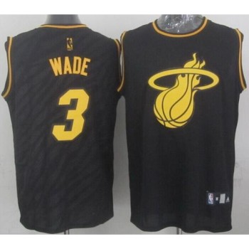Heat #3 Dwyane Wade Black Precious Metals Fashion Stitched NBA Jersey Heat #3 Dwyane Wade Black Precious Metals Fashion Stitched NBA Jersey