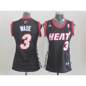 Heat #3 Dwyane Wade Black Women's Road Stitched NBA Jersey Heat #3 Dwyane Wade Black Women's Road Stitched NBA Jersey