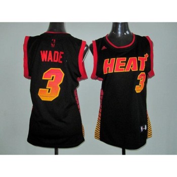 Heat #3 Dwyane Wade Black Women's Vibe Stitched NBA Jersey Heat #3 Dwyane Wade Black Women's Vibe Stitched NBA Jersey