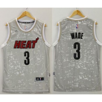 Heat #3 Dwyane Wade Grey City Light Stitched NBA Jersey Heat #3 Dwyane Wade Grey City Light Stitched NBA Jersey