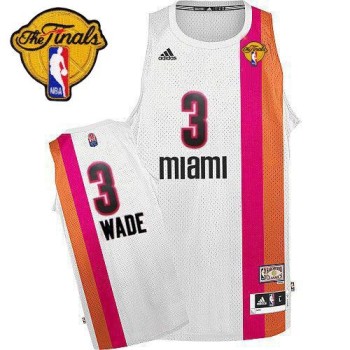 Heat #3 Dwyane Wade White ABA Hardwood Classic With Finals Patch Stitched NBA Jersey Heat #3 Dwyane Wade White ABA Hardwood Classic With Finals Patch Stitched NBA Jersey
