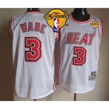 Heat #3 Dwyane Wade White Swingman Throwback Finals Patch Stitched NBA Jersey Heat #3 Dwyane Wade White Swingman Throwback Finals Patch Stitched NBA Jersey
