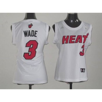 Heat #3 Dwyane Wade White Women Fashion Stitched NBA Jersey Heat #3 Dwyane Wade White Women Fashion Stitched NBA Jersey