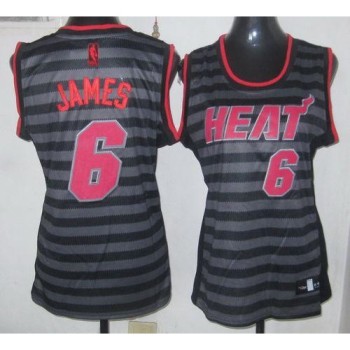 Heat #6 LeBron James Black/Grey Women's Groove Stitched NBA Jersey Heat #6 LeBron James Black/Grey Women's Groove Stitched NBA Jersey