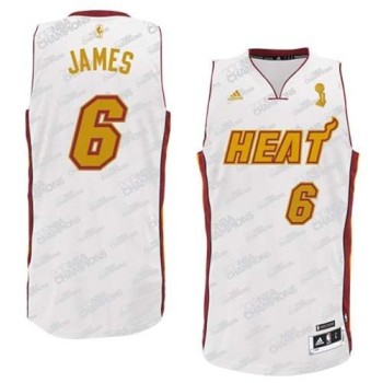 Heat #6 LeBron James White Trophy Banner Fashion Swingman Stitched NBA Jersey Heat #6 LeBron James White Trophy Banner Fashion Swingman Stitched NBA Jersey